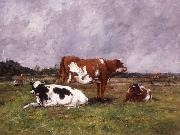 Cows in a Pasture Eugene Boudin